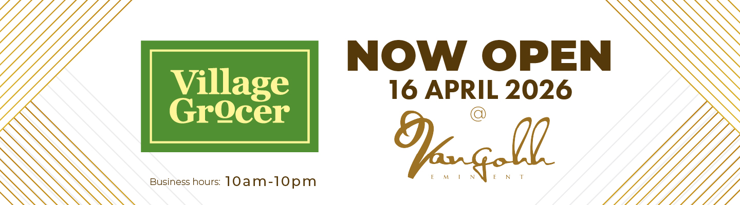 Village Grocer Vangohh Eminent Bukit Mertajam opening promotional banner